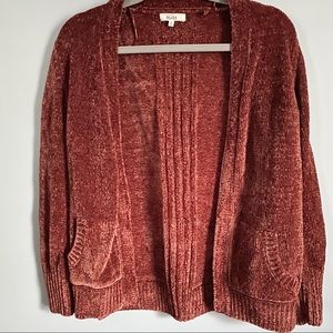 Mudd Chenille Rust Cardigan